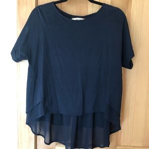 Anthropologie navy blue shirt. Size XS